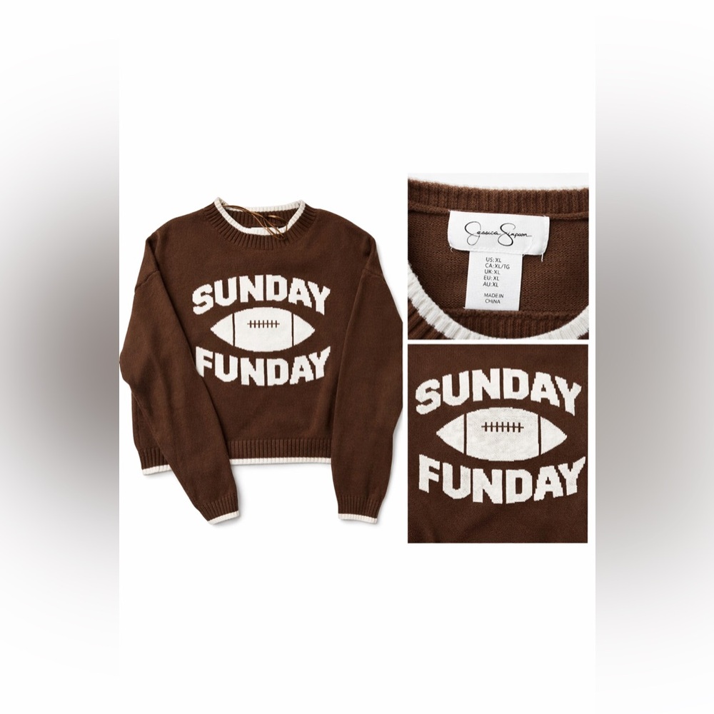 Jessica Simpson Brown 'Sunday Funday' Knit Sweater